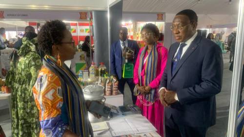 Diplomatie économique : S.E. MOHAMADOU LABARANG au stand du CNCC à l'IATF 2023